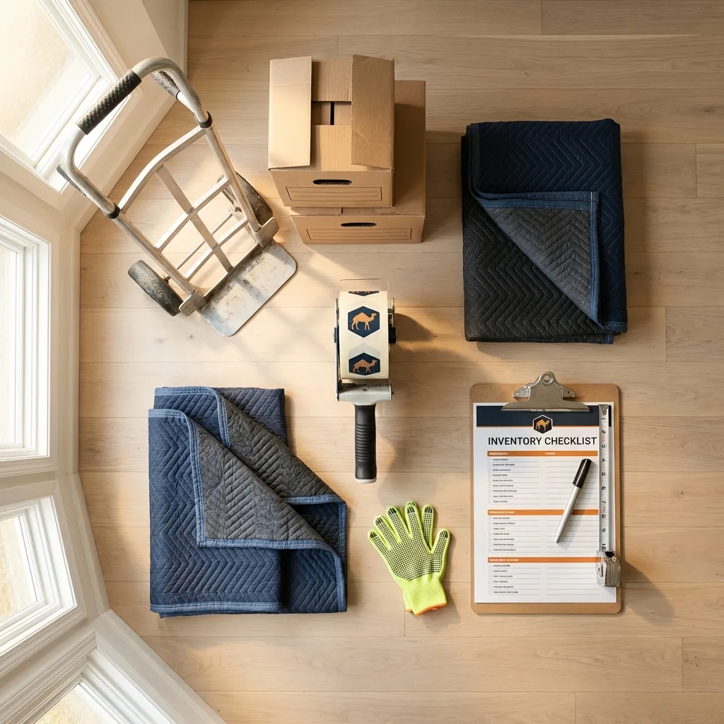 Professional moving supplies and packing materials layout for State College residential relocations